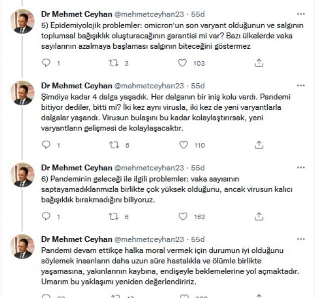 Bakan Koca, 'Salgının endişe verici dönemi geride kaldı' dedi, Mehmet Ceyhan 6 maddede itirazlarını sıraladı