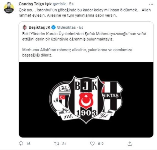 Silahlı saldırıda hayatını kaybeden eski yönetici Şafak Mahmutyazıcıoğlu Beşiktaş'ı yasa boğdu