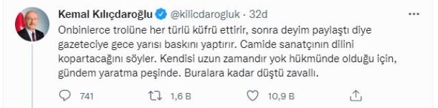Son Dakika: CHP lideri Kemal Kılıçdaroğlu, Cumhurbaşkanına hakaretten gözaltına alınan Sedef Kabaş'a sahip çıktı: Deyim paylaştı
